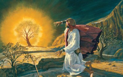 Deus fala com Moisés do meio da sarça ardente