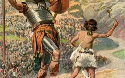 Deus manda Samuel ungir a Davi como rei; Davi dispõe-se a pelejar contra o gigante; Davi encontra-se com o gigante e mata-o