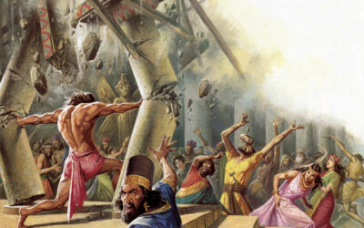 Sansão é traído por Dalila e faz cair o templo de Dagom